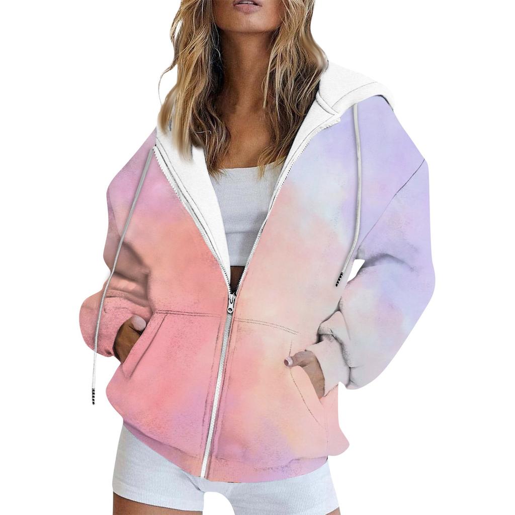 Zip Up Hoodie Women Long Sleeve Sweatshirts Fall Outfits Oversized Hoodies Casual Fashion Jackets