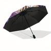 Stained Dragonfly Artwork: Vibrant Purple DesignUmbrella, Portable 3-Fold Compact Umbrella,Christmas Gift ES402