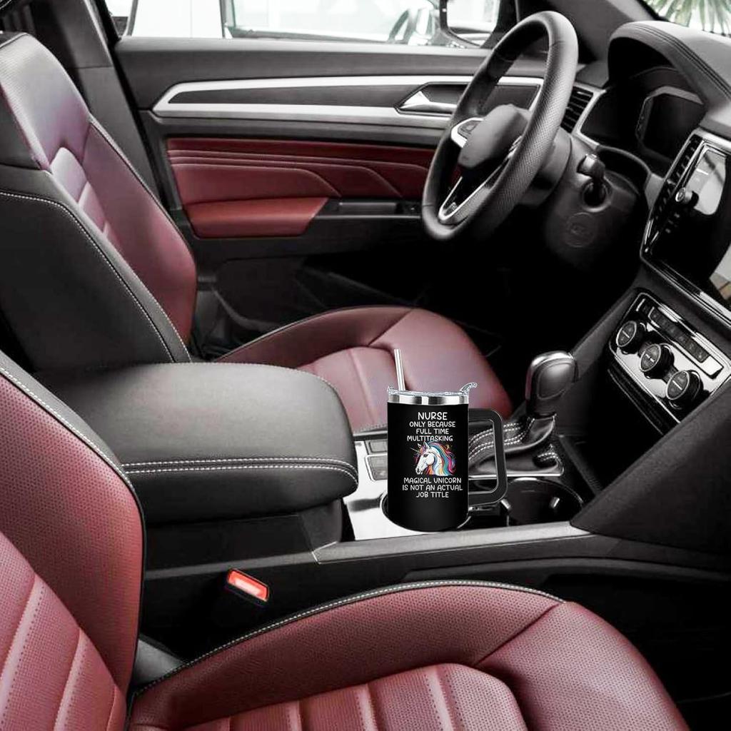 40 oz Tumbler with Handle and Straw Nurse Only Because Full-Time Multitasking Unicorn Is Not An Actual Job Tumbler Personalized Tumbler with Lid and