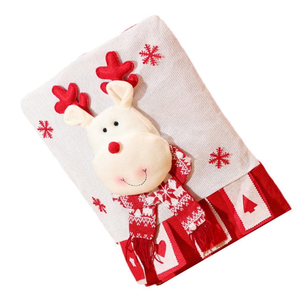 Chair Covers Dining Room Chair Back Cover Slipcover Santa Snowman Elk Pattern for Christmas Holiday Festival Decoration