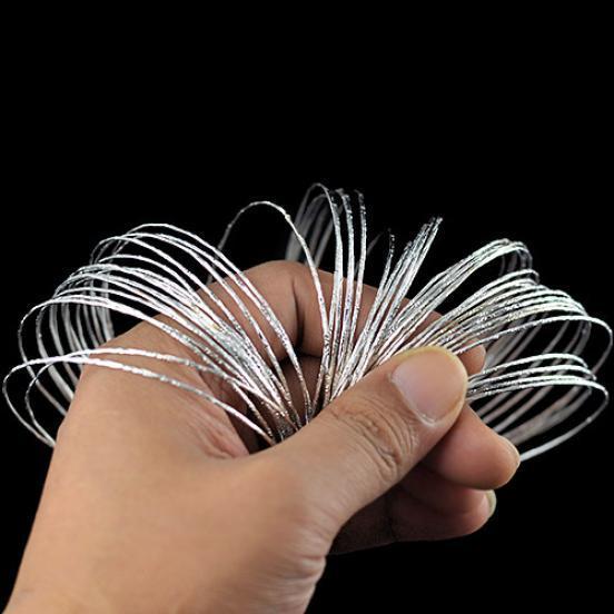 100 Silver Pcs Plated Bracelets Steel Wire Cuff Slim Bangle Bracelet Set