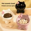 Миска для кошки Миска для корма для кошки и собаки Керамическая Милая Креативная Наклонная Маленькая и Средняя Миска для питомца Еда Рис Питьевая Вода Высокая Ножка для Шеи