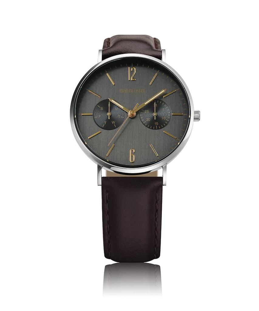 BERING Japan Limited Коричневая телячья кожа Серебристый нержавеющая сталь с 2 сетчатыми ремешками Сапфировое стекло Изменения Подлинный импортный продукт Гарантия 3 года