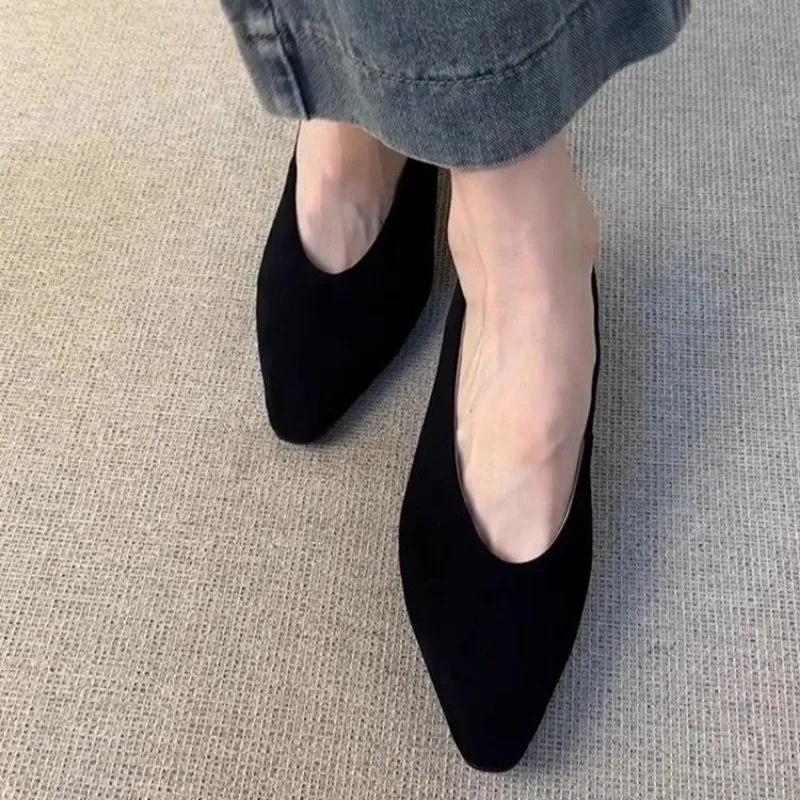 2024 Fashion Ladies Shoes Shallow Women's High Heels Hot Sale Square Toe Office and Career New Solid Heels Women Zapatos Mujer