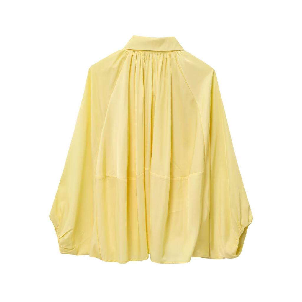 Женская куртка оверсайз уличный стиль повседневная рукав лацкан воротник застежка-молния плиссированные рубашки