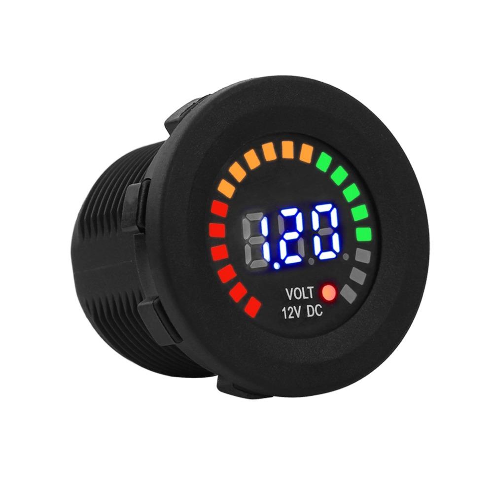 Waterproof Voltage Meter Gauge Black LED Display Voltmeter New Digital Voltmeter  Motorcycle Car