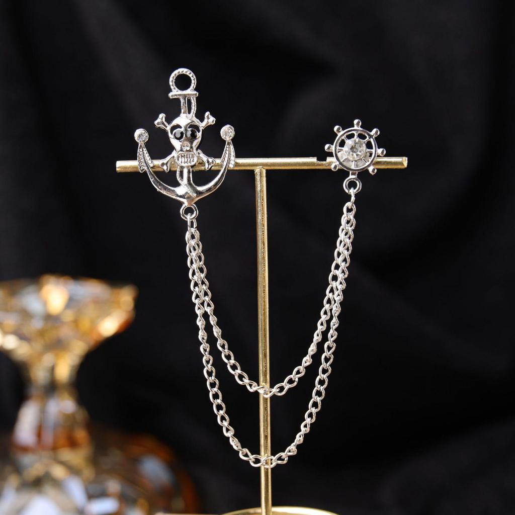 Baroque Rhinestone Pearl Corsage Necklace Brooch - Retro British Court Suit Accessory