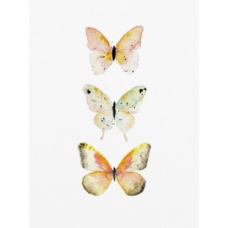 Акварельные насекомые бабочки мотыльки плакат печать пастель насекомое холст картина природа настенное искусство картина детская комната декор