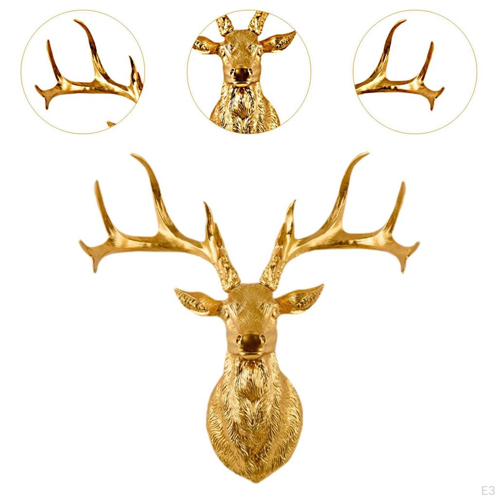 Настенная скульптура из смолы «Голова оленя», коллекционная, ремесленная работа, декор с изображением оленя