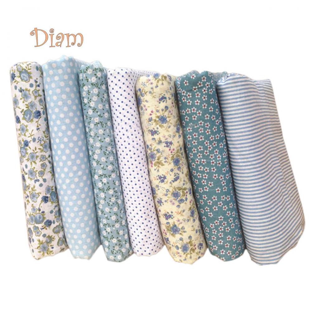 Lachepper 7Pcs/Set Fabric Floral Plaid Cotton Cloth DIY Craft Sewing Handmade Accessories