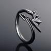 Punk Titanium Adjustable Dragons Wing Band Open Gothic Ring Halloween Party Gift