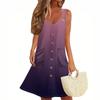 Женское летнее платье с карманом, без рукавов, сарафан с градиентным принтом