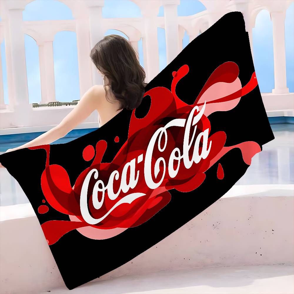 C-Coca C-cola Винтажный Логотип Микрофибра Печатное Пляжное Полотенце Альпинизм Йога Пляж Плавание Бег Впитывающее Мягкое Полотенце