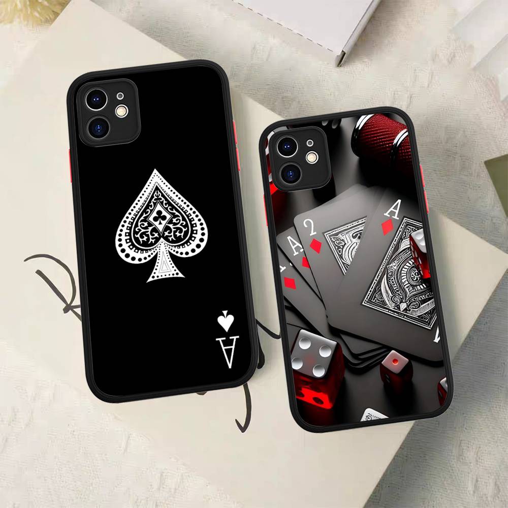 Чехол для телефона с рисунком в виде карт для покера для IPhone 13 12 X XS MAX Pro Max 16 15 11 14 Pro Max Ударопрочный матовый чехол