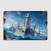 World Of Warships Poster Metal Plaque Wall Pub Wall Create Mural Painting Tin Sign Posters