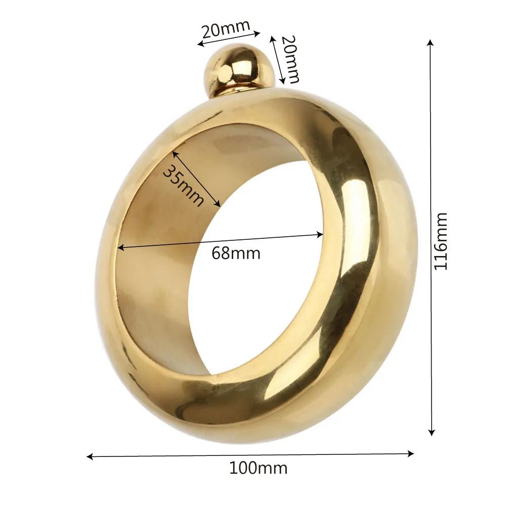 Мини-фляга для виски из нержавеющей стали - Портативная круглая бутылка, полированная отделка, идеально подходит для использования на открытом воздухе, в качестве подарка на выпускной и День отца
