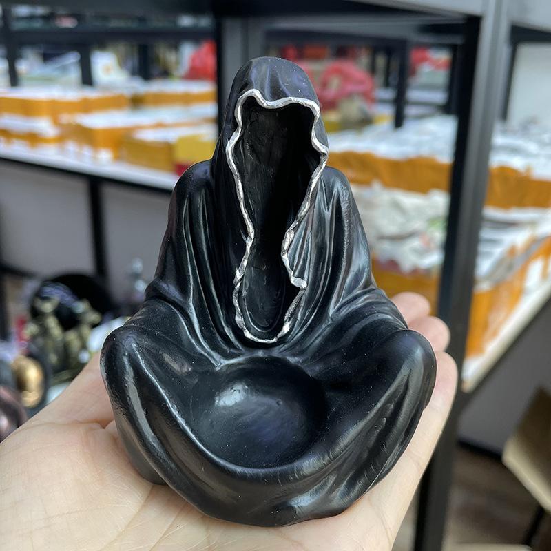 Hermit Resin Statue Crafts Ornaments Crystal Ball Holder Sphere Display Stand Pedestal Living Room Home Decor
