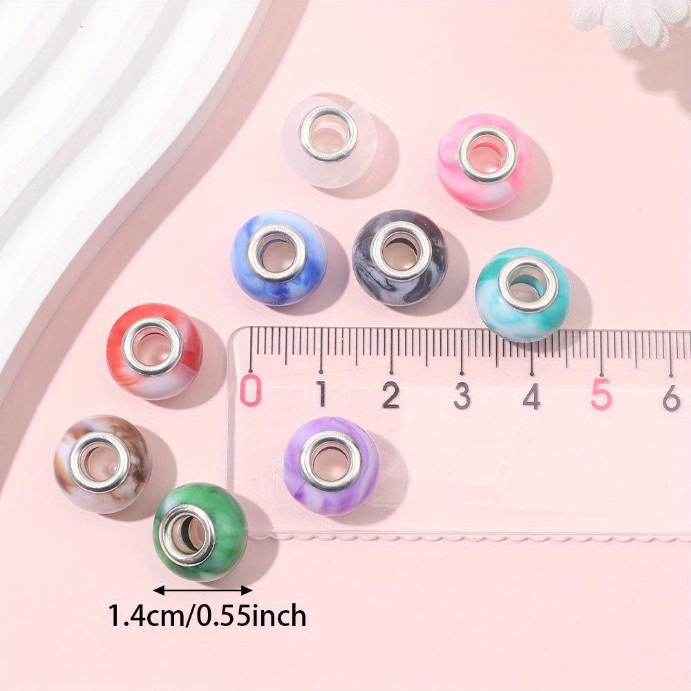 7/14/21 шт. европейских бусин-разделителей с крупными порами из смолы, случайный подбор цветов, серия очаровательных светлых бусин, принадлежности для изготовления ювелирных изделий из ожерелий и браслетов
