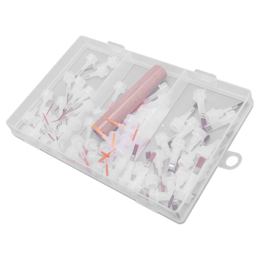 60pcs Wooden Handle Nail Brush Replacement Heads Dip Gel Nail Polish Brush Salon Or Home Use