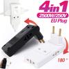 4 в 1 Розетка-удлинитель настенная Электрическая розетка ЕС Вилка-адаптер 180 градусов Адаптер для путешествий Канада Европа Портативный преобразователь мощности