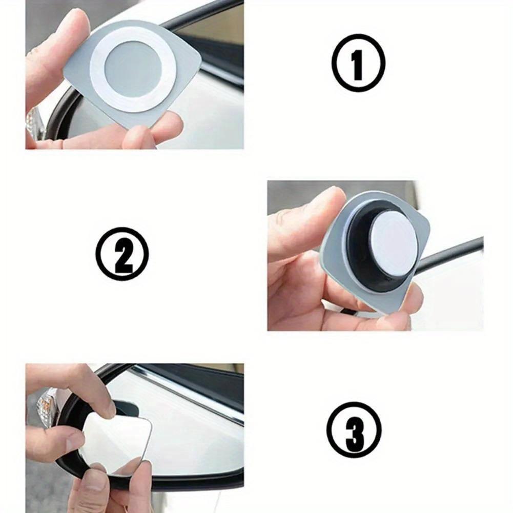 2pcs Car Mirror Wide Angle Blind Spot Mirrors - 360° Adjustable, HD Frameless,Enhance Rearview Visibility and Reduce Blind Spots for Safe Driving