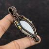 Подвеска Rainbow Moonstone, подвеска из медной проволоки, подвеска из драгоценных камней, подвеска ручной работы из титановых бусин, подвеска в подарок маме, ювелирные изделия из медной проволоки