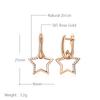 Fashion Glossy  Gold Color Star Dangle Earrings For Women Paved Natural Zircon Accessories Daily Fine Jewelry
