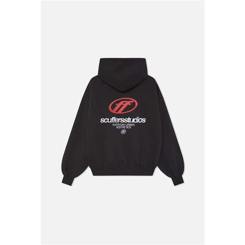 High Street Gothic Hoodie Set Letter Print Loose Fit Sweatshirt Women