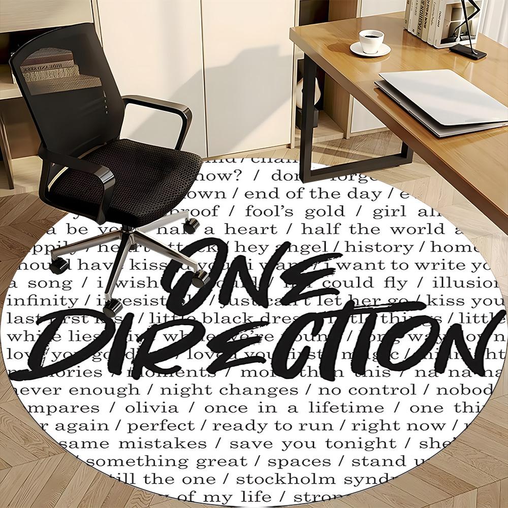1PC One Direction Office Round Rug, Non-slip, Soft and Durable Office Rug for Interior Decoration, Perfect for Office yy250915086