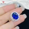 Винтажные новые темпераментные синие овальные кольца, персонализированные открывающиеся кольца для женщин, циркон, свадебные, помолвочные, вечерние, изящные ювелирные изделия, подарок