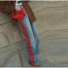 Женские прямые брюки с бархатной тесьмой Y2k Vintage Washed Commuter Cotton High Waist Jeans 2025 Early Spring New