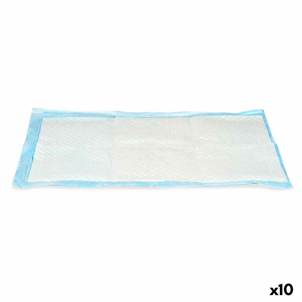 Puppy Training Pad 40 X 60 Cm Blue White Paper Polyethylene (10 Units)