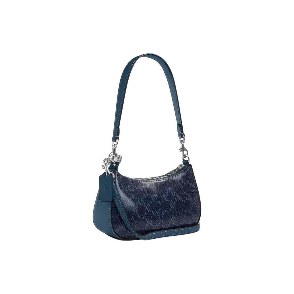 Coach 19 Кожаная сумка через плечо с фирменным логотипом Маленькая женская сумка через плечо Синяя CAJ93-SVD9