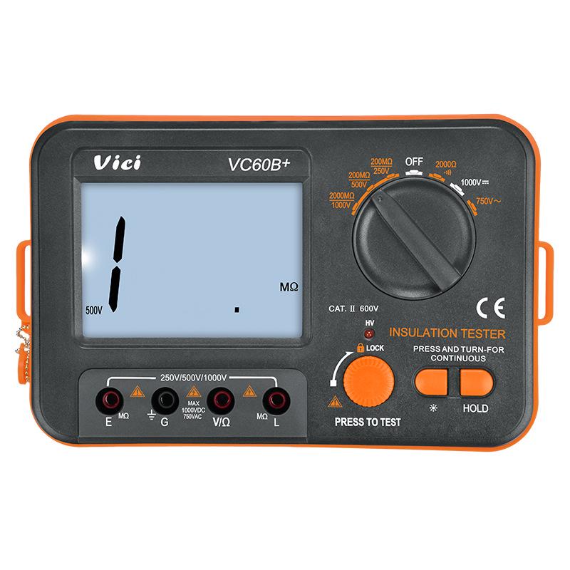 Виши VC60B+ Мегаомметр: Автоматическая установка нуля, Антимагнитный, Ручной мегомметр.