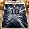 Flannel BlanketLionel Messi Custom Name Text Personalized Soft Warm Throw Blanket Home Decor Gift