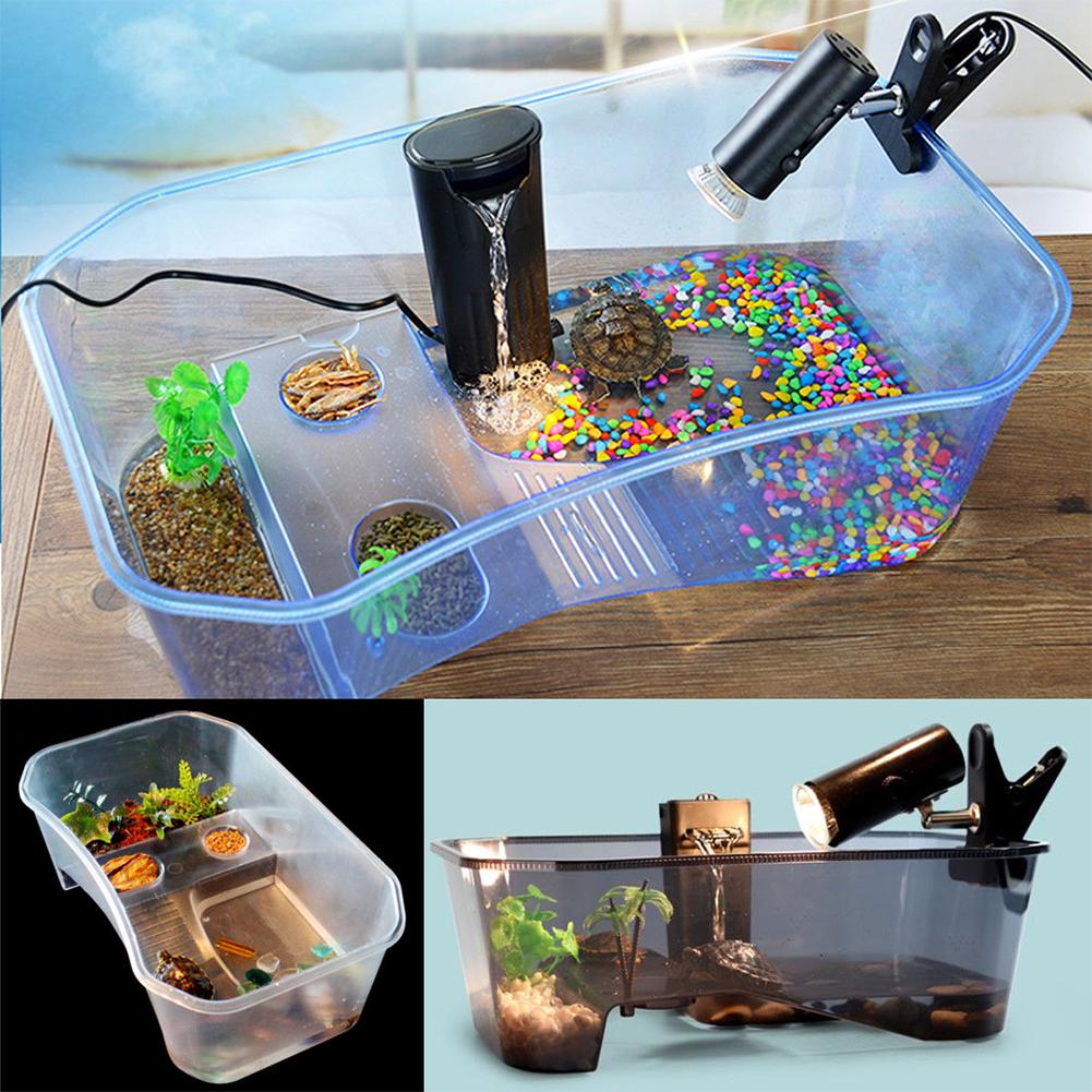 Аквариум с черепахами Среда обитания черепах Озеро с черепахами Аквариум для рептилий Коробка для разведения Дом-платформа Аквариум-танк