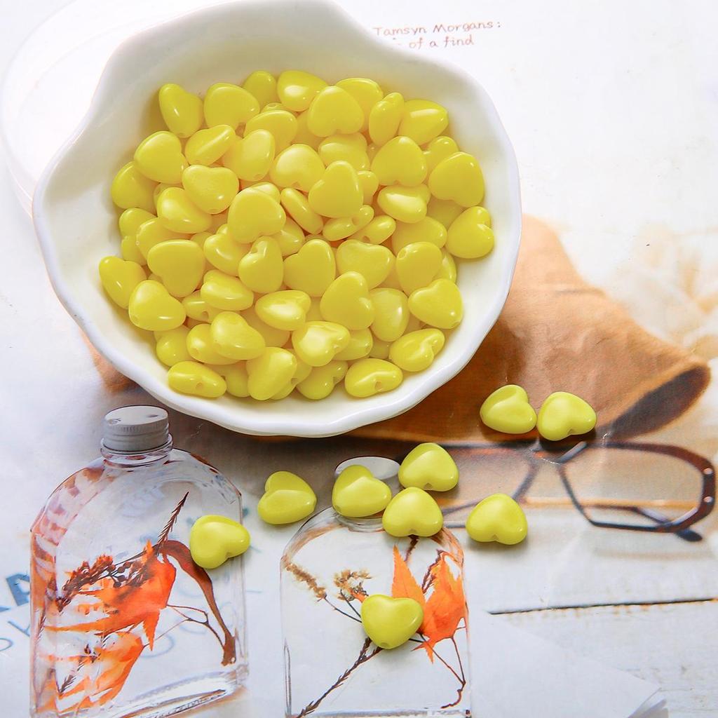 Colourful Heart Shape Acrylic Loose Spacer Beads for Jewelry Making DIY Accessories