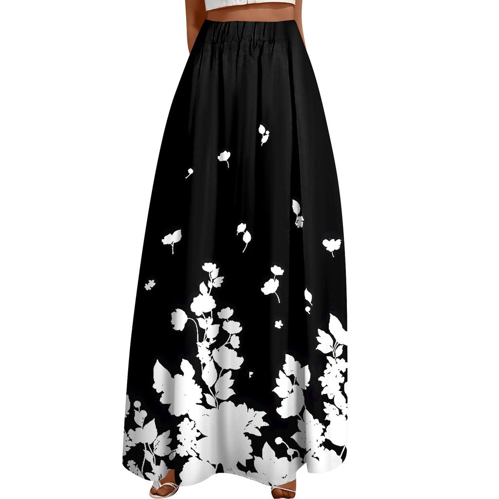 Женская повседневная модная распашная юбка с принтом в горошек Свободная плиссированная юбка до половины тела с карманами