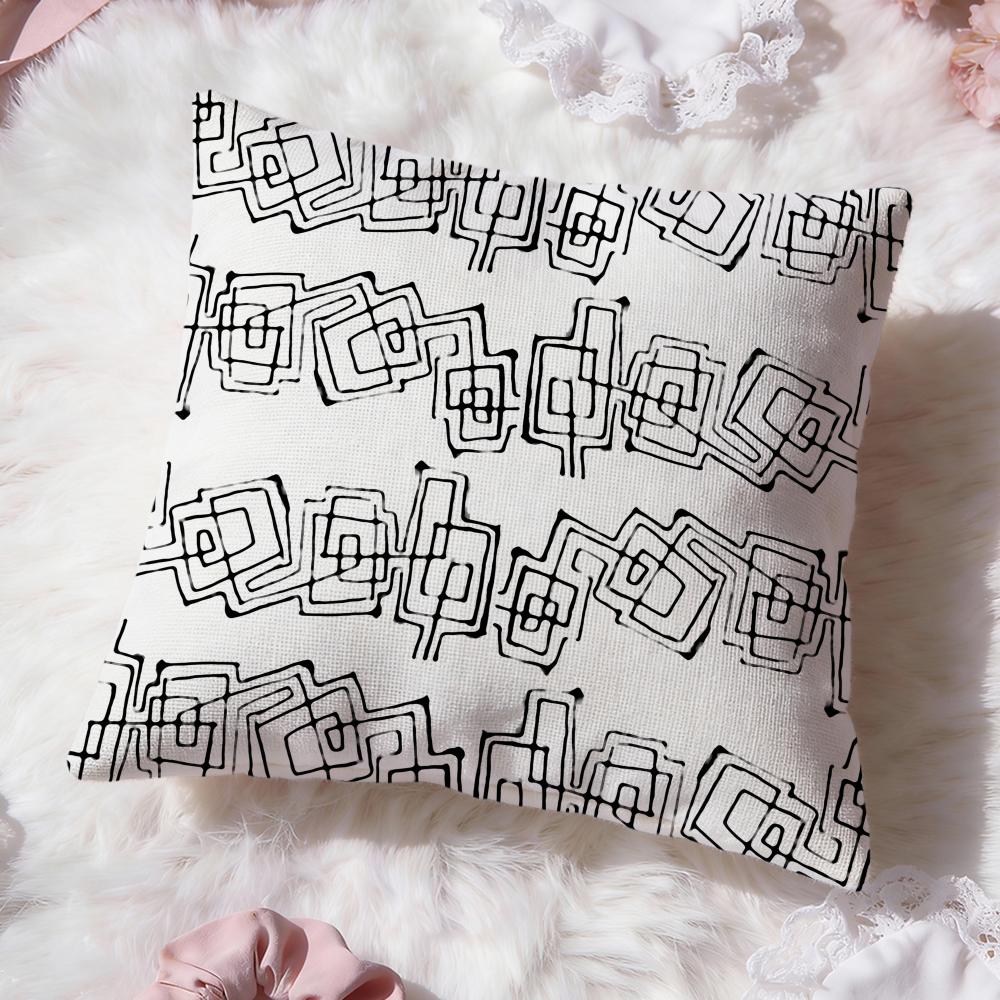 Geometric Line Texture Cushion Cover Premium Comfort Reversible Pillow Cove Two in One Design for Any Room Car Interior