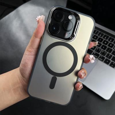 Роскошный матовый чехол для телефона Magsafe с беспроводной зарядкой для iPhone 11 12 13 14 15 Pro Max, магнитный противоударный чехол-бампер
