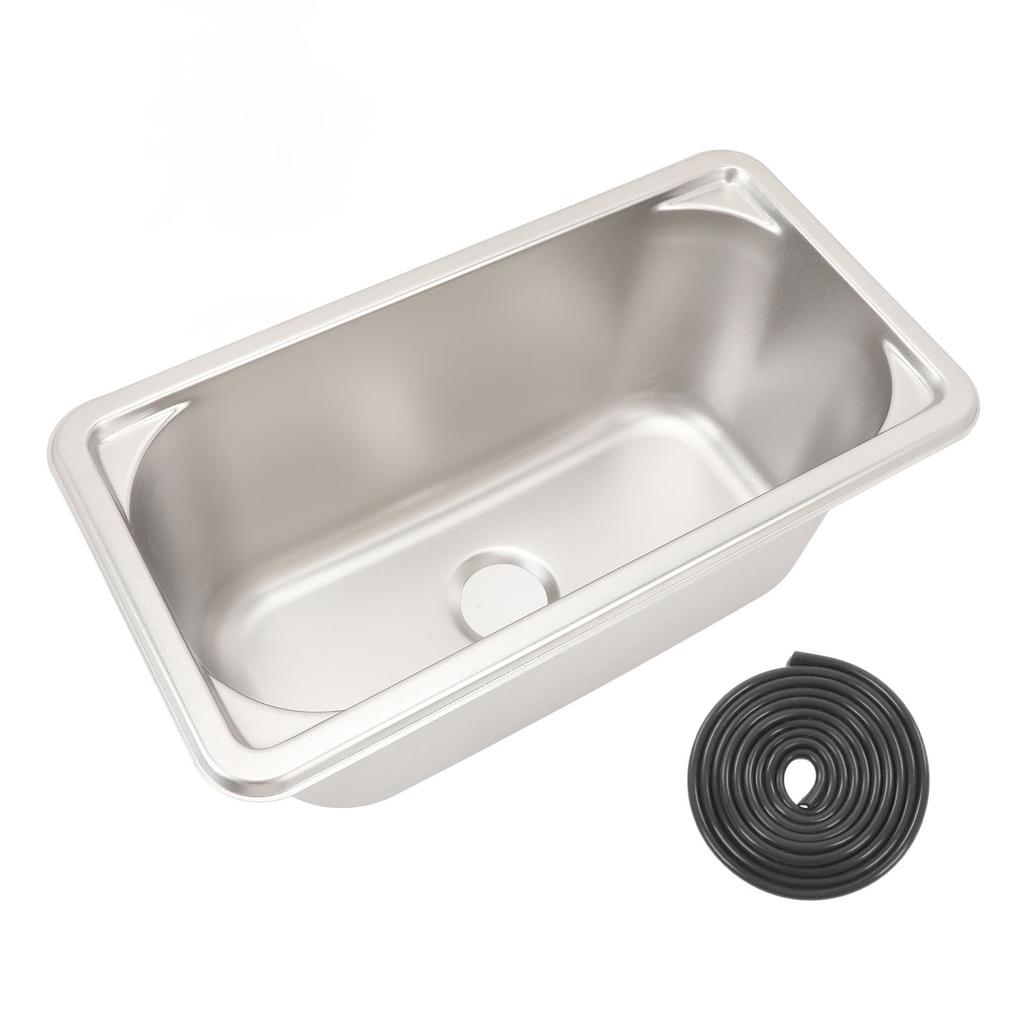 11.8 X 5.9 X 5.9in 304 Stainless Steel Sink with 40mm Drain Port 7L Capacity Embedded Installation for Boat Caravan