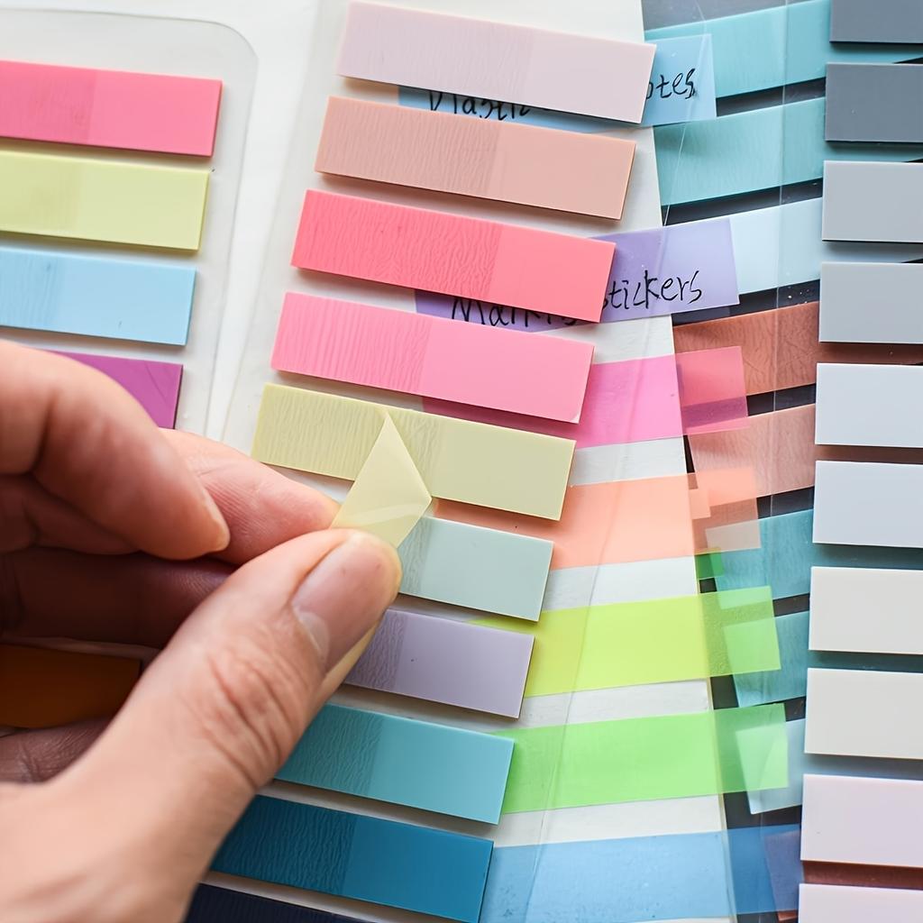 200 Европейские Винтажные Флуоресцентные ПЭТ Прозрачные Самоклеящиеся Заметки, Цветовая Кодировка Цветами Моранди, Прямоугольные, Смешанные Цвета, с Индексными Вкладками