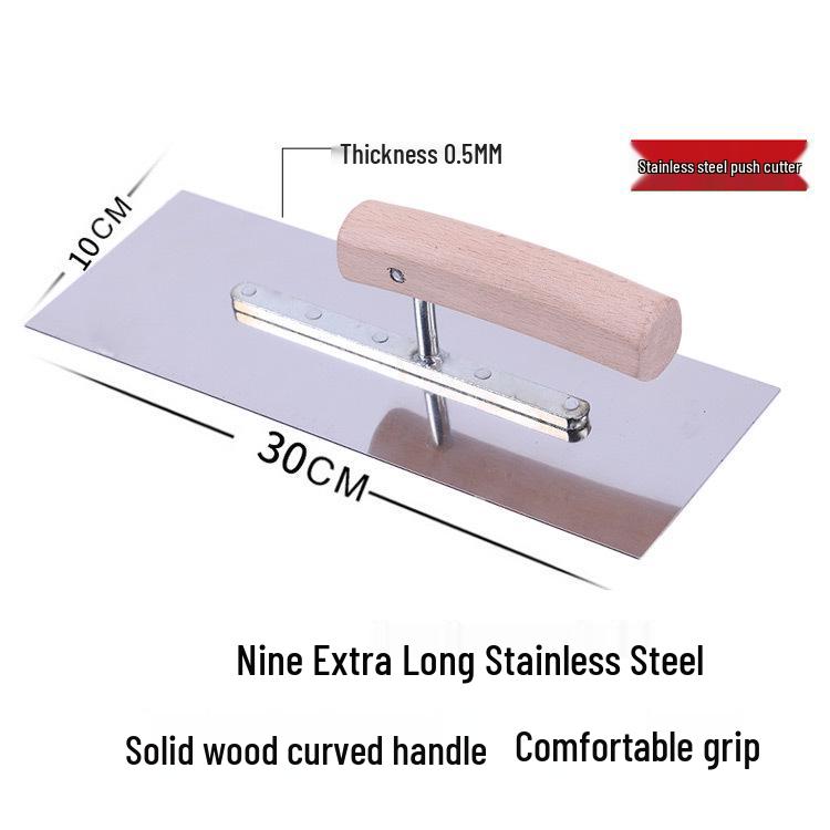 Stainless Steel Nail-Free Plastering Trowel: Blued Steel Wall Scraping Putty Knife