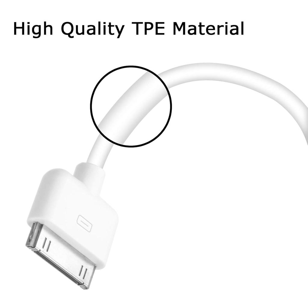 iPhone 4s Cable USB Sync and Charging Cable for iPhone 4 4s 3G 3GS iPad 1 2 3 iPod Touch Nano 30 Pin Charger Cord Dock Adapter Data 3.3 Feet (White)