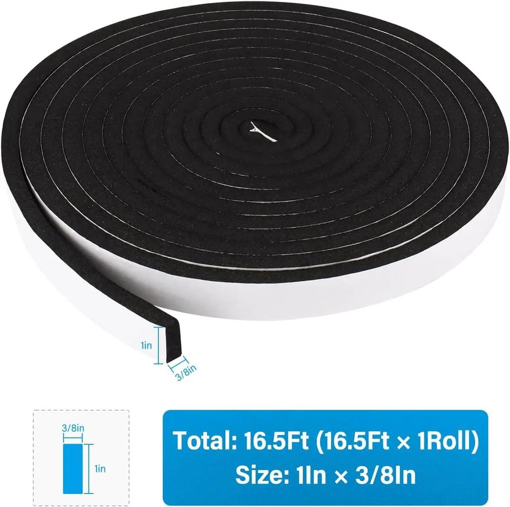 Grey Doors and Windows Soundproof Windproof Sealing Sponge with Adhesive Self-adhesive Strip Sliding Door Cabinet Sealing Tape