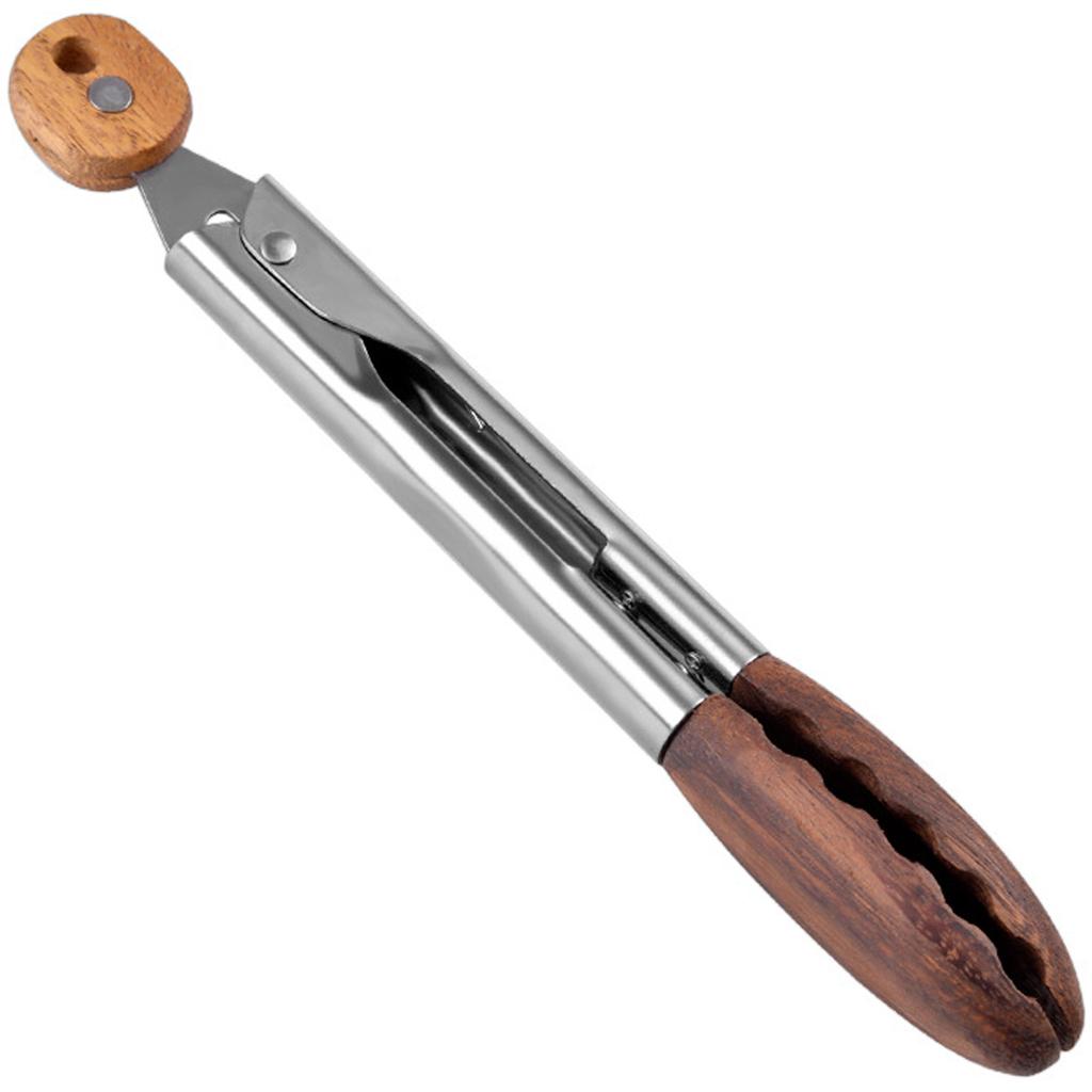 Кухонные щипцы из орехового дерева, нержавеющей стали, с антипригарным покрытием, для салата, для кухни и барбекю, 9 дюймов или 12 дюймов, деревянные щипцы