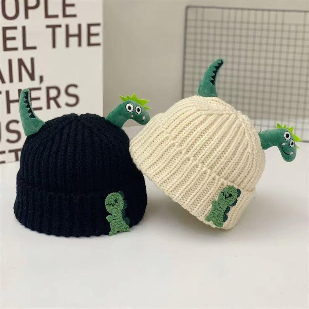 Adorable Dinosaur Knit Wool Hat for Kids - Warm Autumn/Winter Pullover