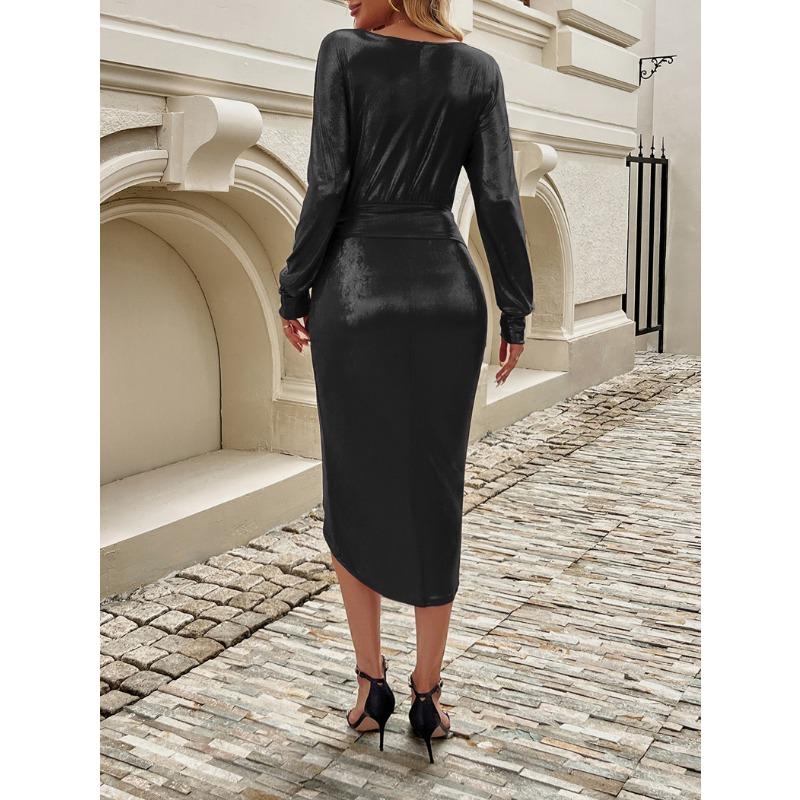 Женское платье со шнуровкой на талии, с длинными рукавами, вечернее