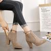 Women's Heeled Ankle Boots Fashion Sexy Pointed Woman Short Boots  Spring Autumn New Plus Size 43 Women Shoes Botas De Mujer