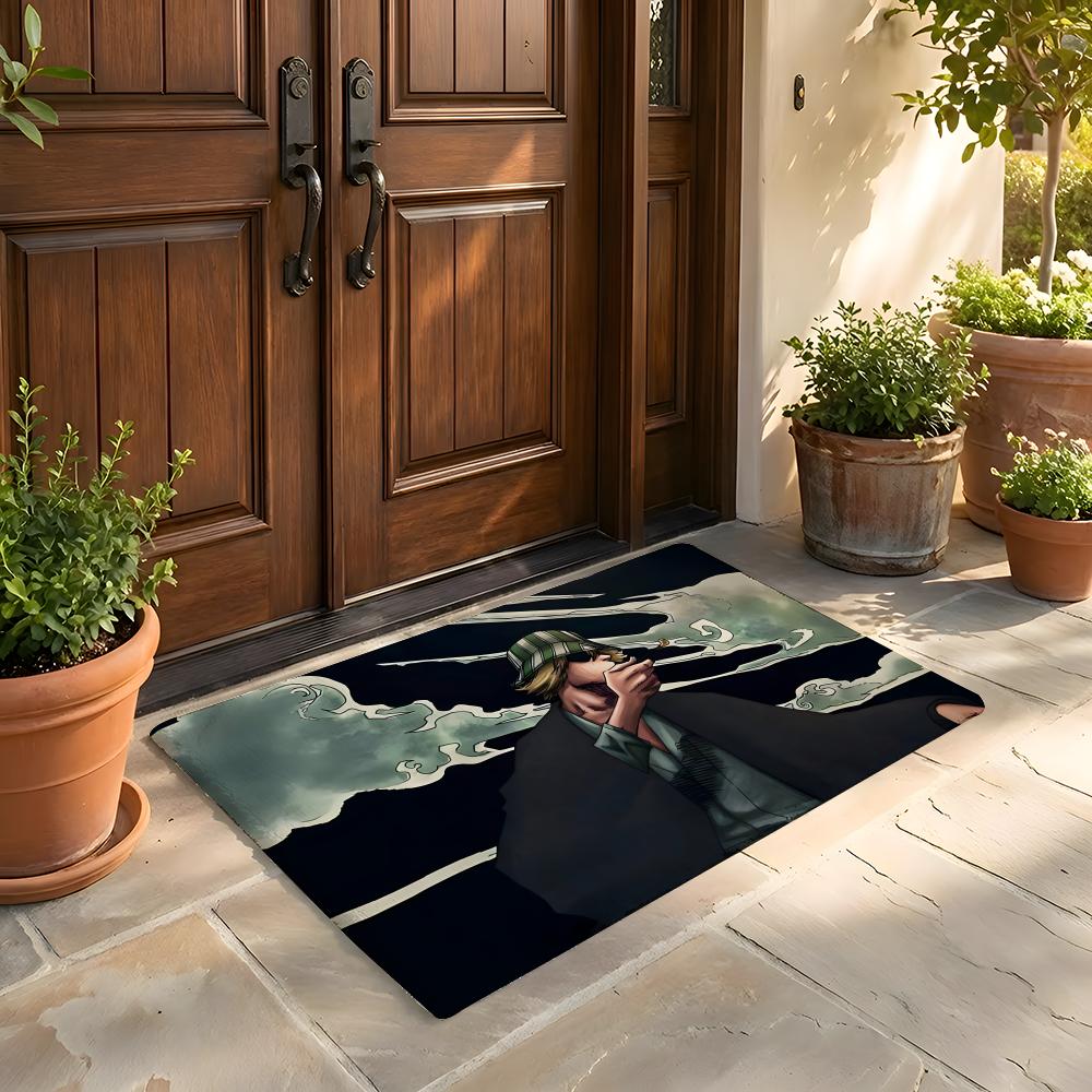 Floor Mat Soft Flannel Rug Non Slip Absorbent Mat for Bathroom Bedroom Home Decor Anime B Bleach